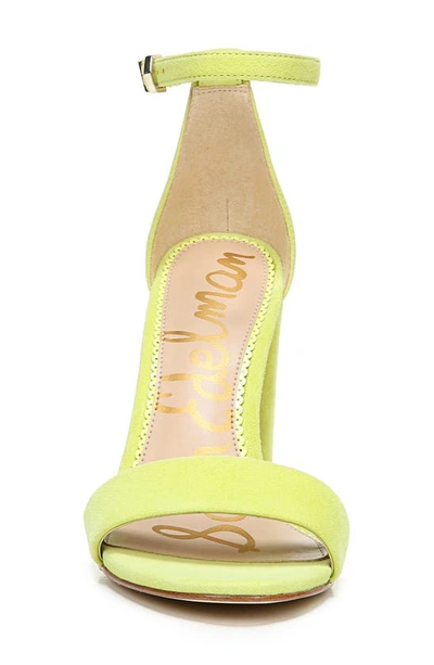 Shop Sam Edelman Yaro Ankle Strap Sandal In Lime Suede