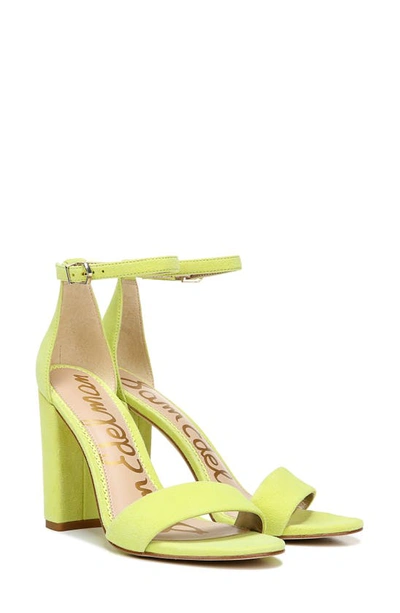 Shop Sam Edelman Yaro Ankle Strap Sandal In Lime Suede