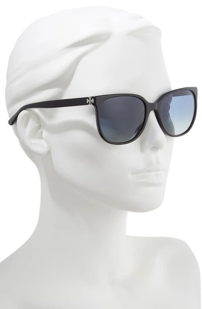 Shop Tory Burch Revo 57mm Polarized Square Sunglasses In Black Gradient