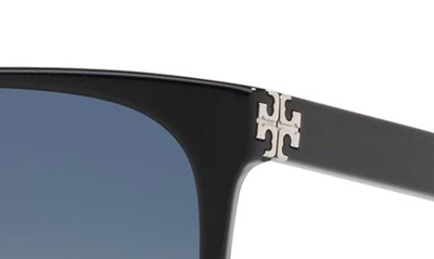 Shop Tory Burch Revo 57mm Polarized Square Sunglasses In Black Gradient