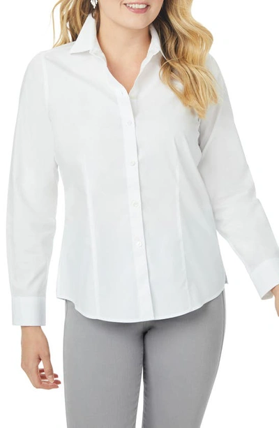 Shop Foxcroft Dianna Button-up Shirt In White