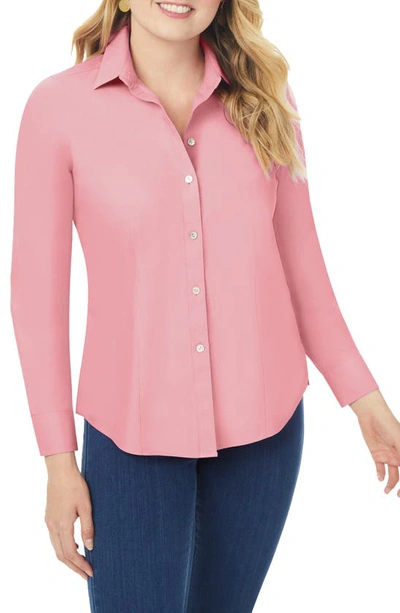 Shop Foxcroft Dianna Button-up Shirt In Rose Blossom