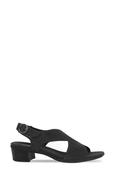 Shop Munro Jenny Sandal In Black Lizard Nubuck