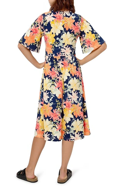 Shop Leota Zoe Floral Midi Dress In Ginkgo Floral