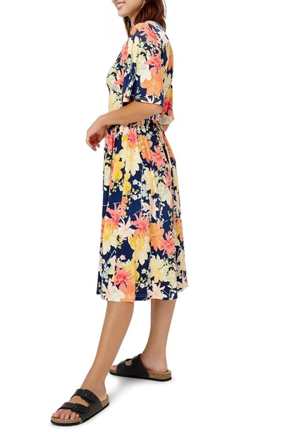 Shop Leota Zoe Floral Midi Dress In Ginkgo Floral