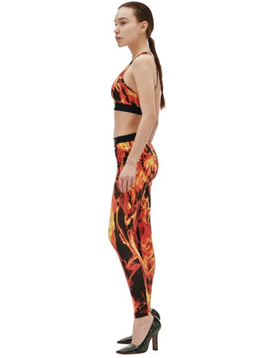 Shop Vetements Fire Print Sports Bra In Black