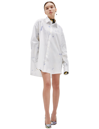 Shop Vetements Scribbled Cotton Shirt In White