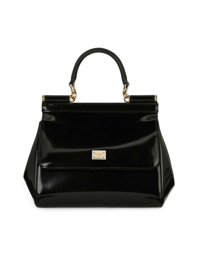 Shop Dolce & Gabbana Sicily Shoulder Bag In Black