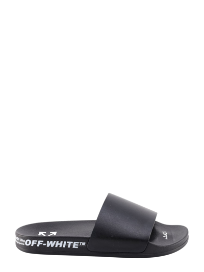 Shop Off-white Flat Sandals In Black