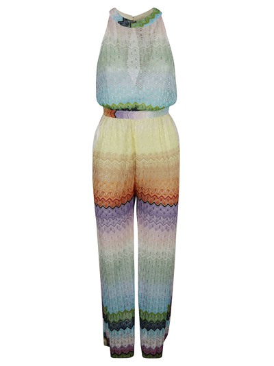 Shop Missoni Patterned Long Overall In Mare Bright