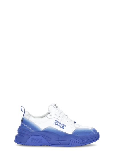Shop Versace Jeans Couture Stargaze Sneakers In White/bluebell