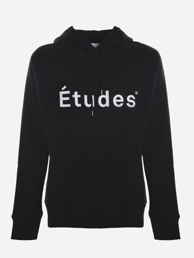Shop Etudes Studio Organic Cotton Sweatshirt With Contrasting Logo Print In Black