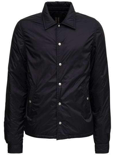 Shop Drkshdw Snapfront Black Nylon Jacket  Man