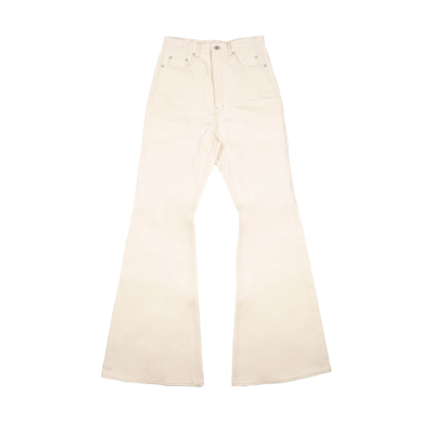 Shop Rick Owens Bolans Bootcut Jeans In White