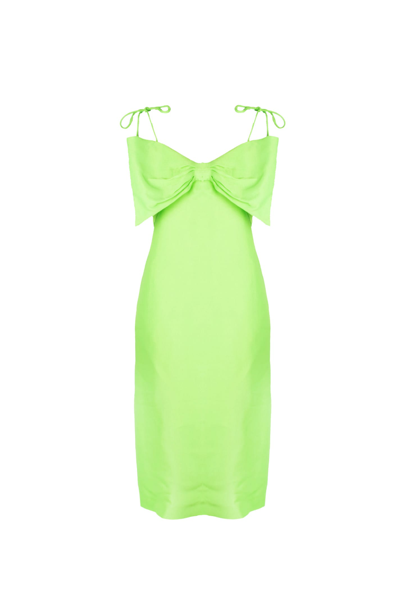 Shop Msgm Viscose Dress In Verde