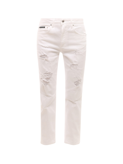 Shop Dolce & Gabbana Boyfriend Trouser In White