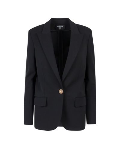 Shop Balmain Blazer In Black