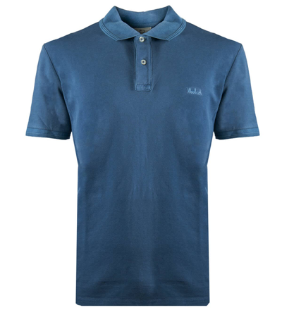 Shop Woolrich Mackinack Indigo Blue Polo Shirt