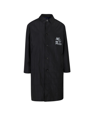 Shop Etro Raincoat In Black