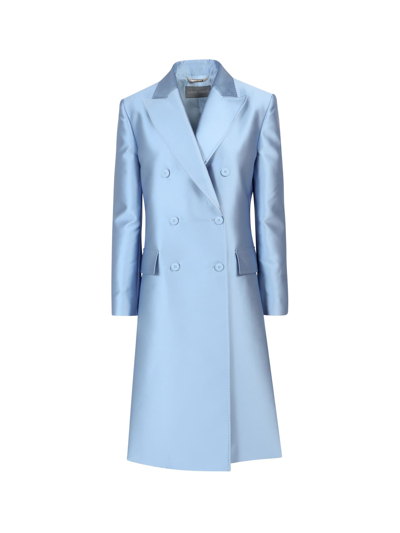 Shop Alberta Ferretti Coat In Blue