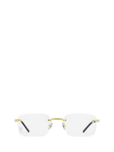 Shop Cartier Ct0349o Gold Glasses