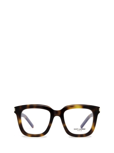 Shop Saint Laurent Sl 465 Opt Havana Glasses