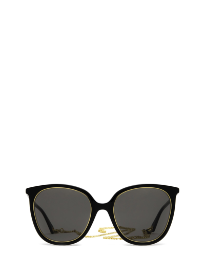 Shop Gucci Eyewear Gg1076s Black Sunglasses