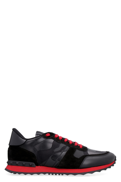 Shop Valentino Garavani - Rockrunner Low-top Sneakers In Black