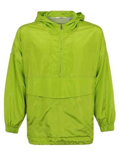 Shop Valentino Anorak In Washed Taffetas In Lime