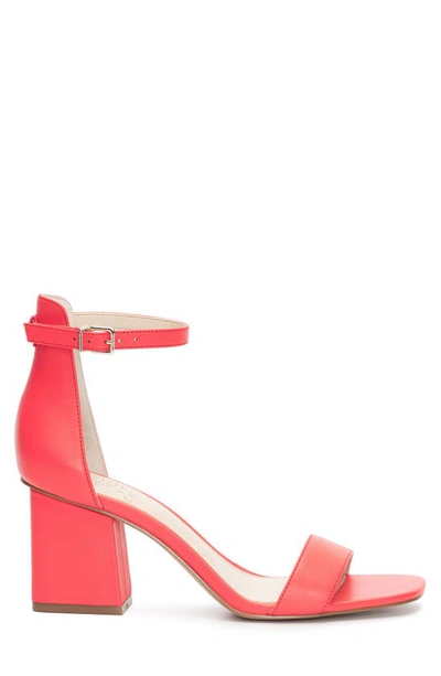 Shop Vince Camuto Margry Ankle Strap Block Heel Sandal In Tiger Lily Soft Nappa Silk
