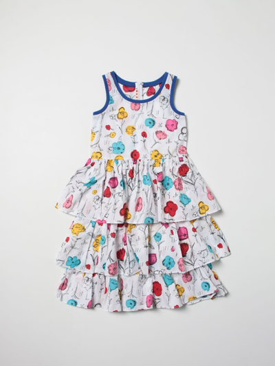 Shop Marni Cotton Dress With Print In Multicolor