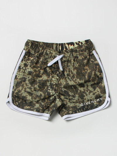 Shop Givenchy Printed Swim Shorts In Kaki