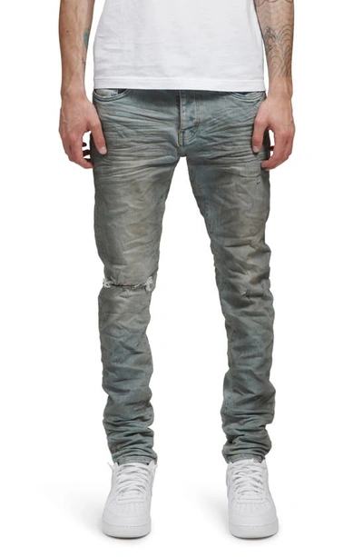 Shop Purple Ripped Skinny Fit Jeans In Light Dirty Wax