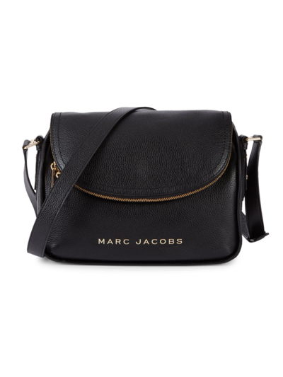 Shop Marc Jacobs Women's Flap Leather Messenger Bag In Black