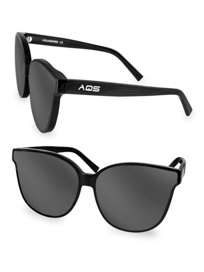 Shop Aqs Women's Iris 65mm Cat Eye Sunglasses In Black