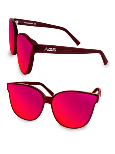 Shop Aqs Women's Iris 65mm Cat Eye Sunglasses In Maroon