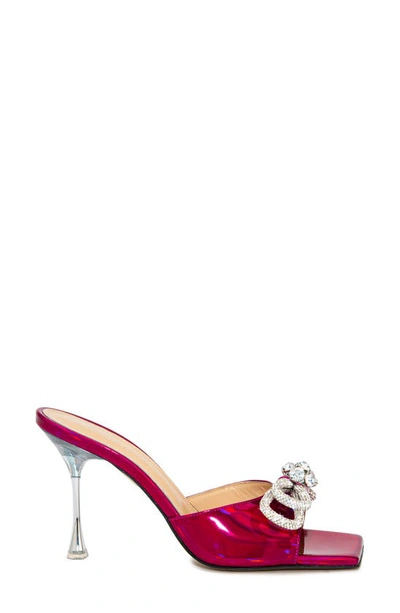 Mach&mach Double Bow Slide Sandal In Fuchsia