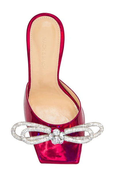 Mach&mach Double Bow Slide Sandal In Fuchsia