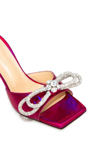 Mach&mach Double Bow Slide Sandal In Fuchsia