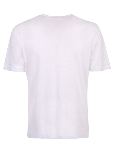 Shop Lardini Monocrom Linen T-shirt In White