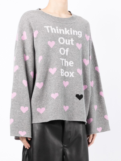 Shop Natasha Zinko Thinking Out Of The Box Knitted Jumper In Grey