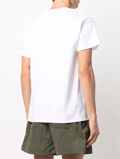 Shop Mackintosh Dandy-print T-shirt In White