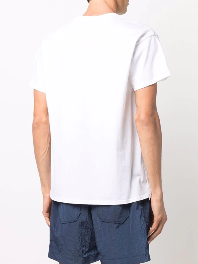 Shop Mackintosh Stripe Organic-cotton T-shirt In White