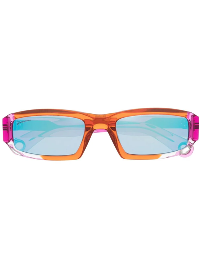 Shop Jacquemus Transparent-frame Sunglasses In Orange