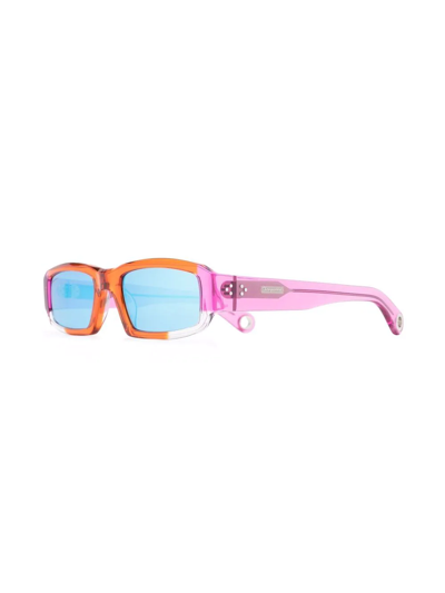 Shop Jacquemus Transparent-frame Sunglasses In Orange