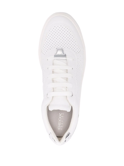 Geox Nhenbus Leather Trainers In White