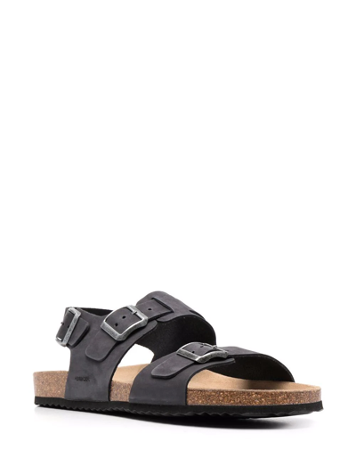 Shop Geox Ghita Leather Sandals In Schwarz