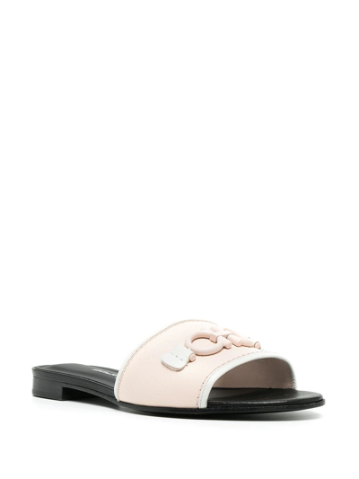 Ferragamo Rhodes Multicoloured Leather Mules In Schwarz
