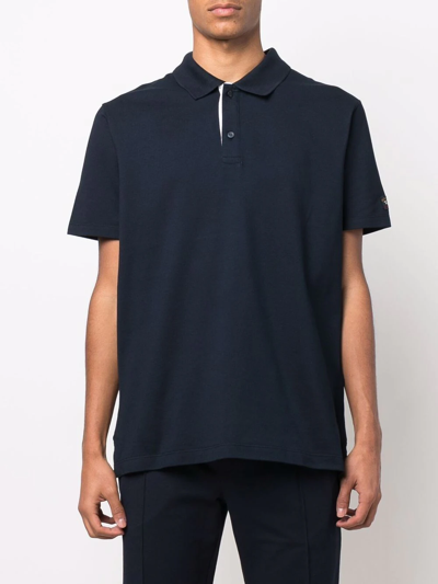 Paul & Shark Logo-print Short-sleeved Polo Shirt In Blau