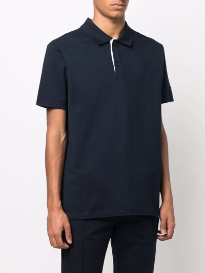 Paul & Shark Logo-print Short-sleeved Polo Shirt In Blau